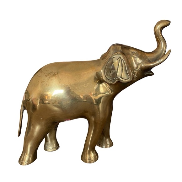 Vintage Brass Elephant Statue Made in India